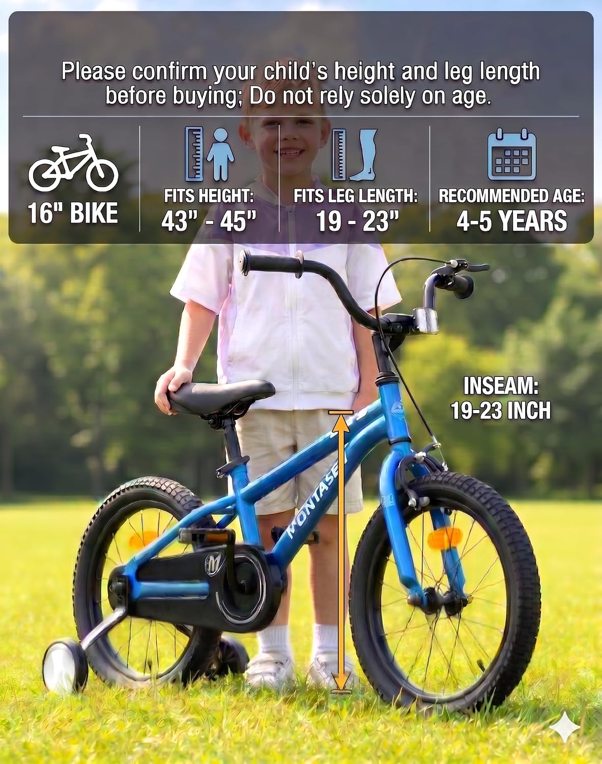 Kids Bike with Training Wheels, 12 14 16 18 Inch Boy Girl Bicycle | Toddler Bike with Dual Brake System,12-18 inch