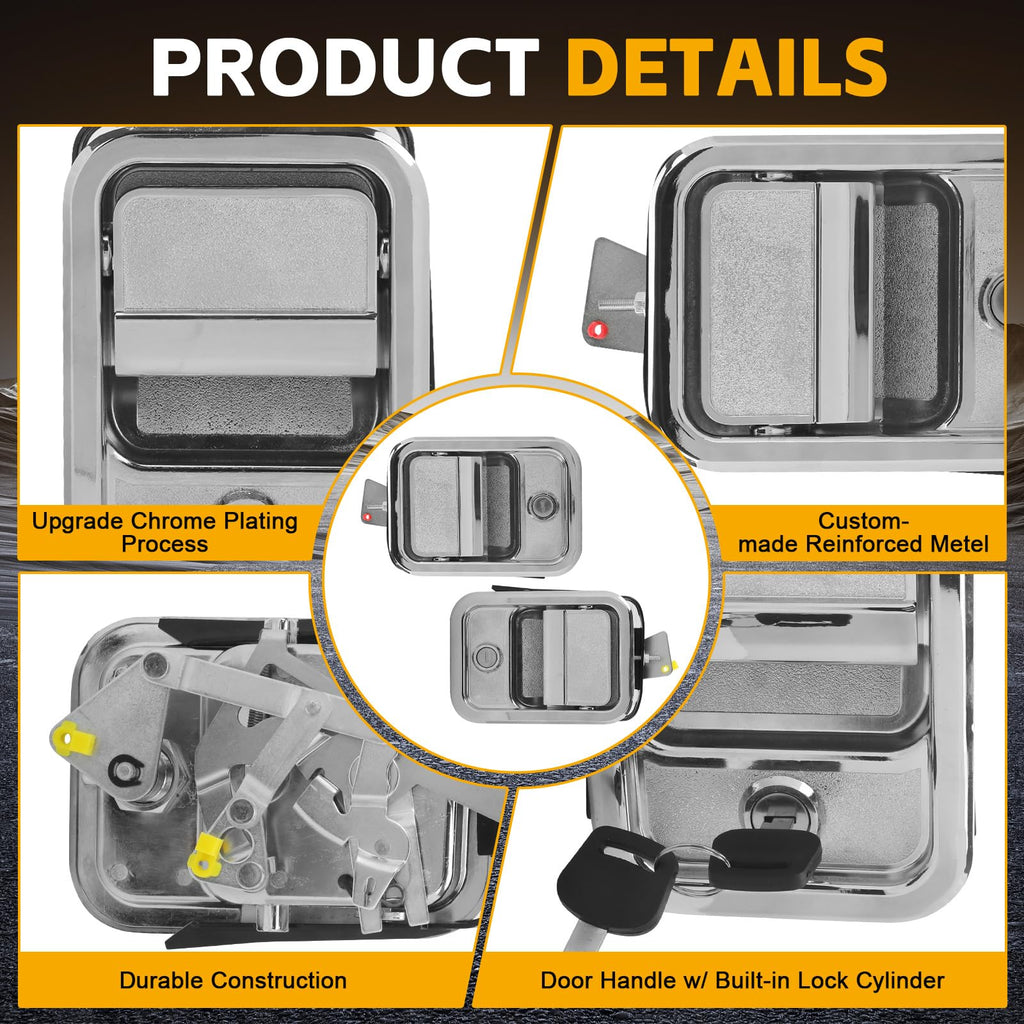 Pair Front Exterior Door Handle Compatible with Freightliner Columbia