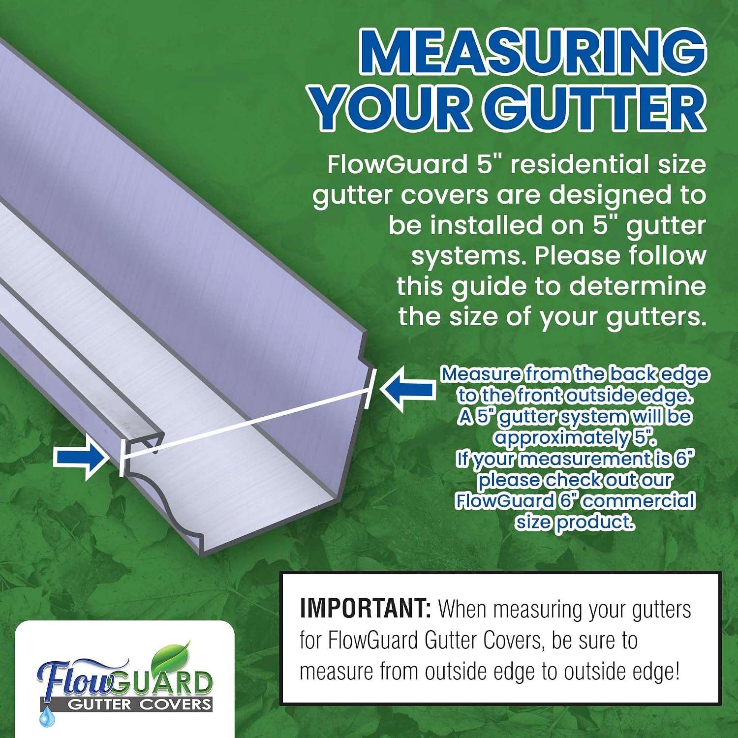 FlowGuard Gutter Guard, USA Made Professional DIY 5 Inch 50-Year Gutter Cover Leaf Protection System - Brown