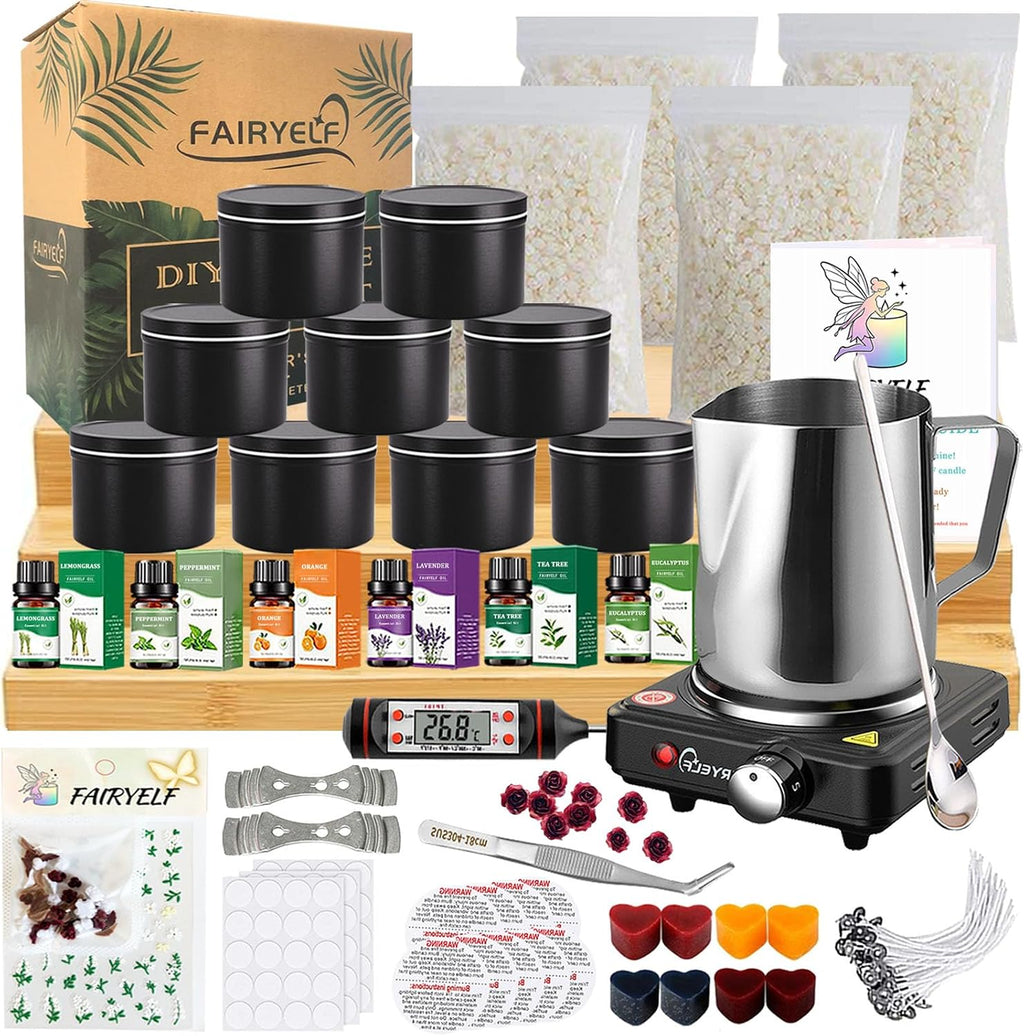 Candle Making Kit for Adults, Soy Wax & Wax Melter, DIY Candle Kit | Natural Scented Wax & Complete Supplies.