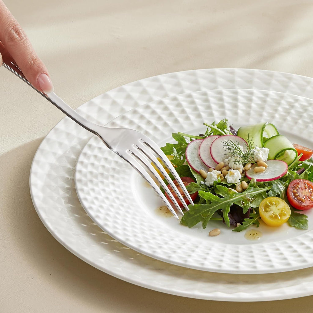 12-Piece 8-Inch Teardrop Dinner Forks Set, 18/10 Stainless Steel Table Fork