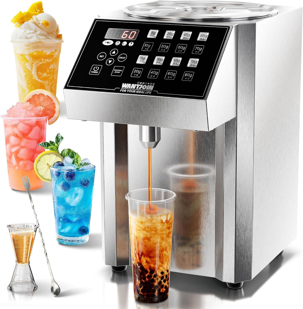 Fructose Dispenser - Commercial Syrup Dispenser Machine 16 Weight Settings Automatic Sugar Quantitative Machine for