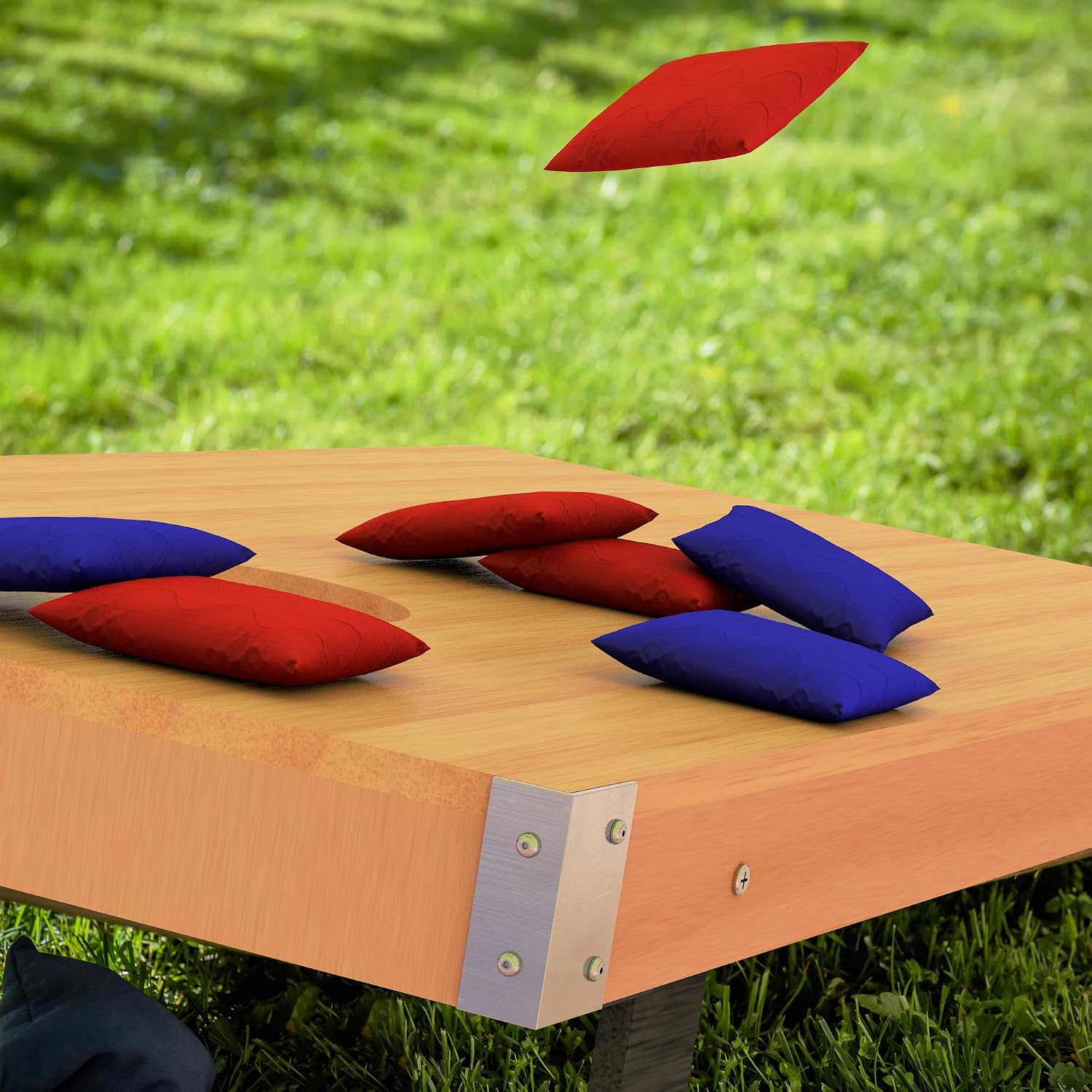 Cornhole Set - 4ftx2ft Regulation Size Outdoor Bean Bag Toss with 8 Bags Included - Yard Games for Kids 14 Years Old