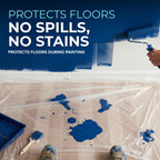 12 x 9 Ft Drop Cloths (24-Pack) – Plastic Sheeting & Painters Plastic Tarps for Painting, Waterproof Floor &