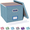 File Organizer with Lid, File Box, File Cabinet for Letter File Folder Storage, Hanging File Organizer for