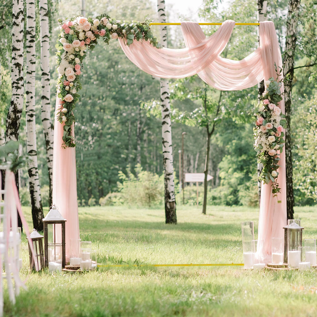 Square Wedding Arch Backdrop Stand Gold Metal Arch 7.2FT x 6FT