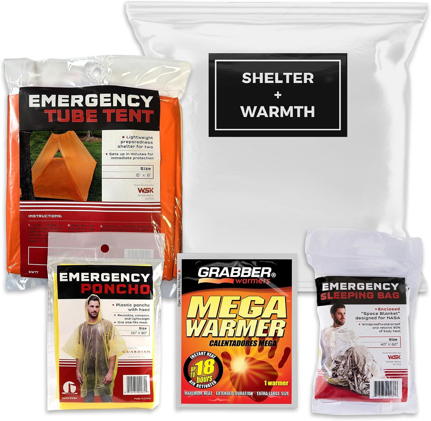 3 Person 72Hr Elite Wheel Bag Emergency Kit - Food, Water, First Aid, Tools | Rolling Wheel Bag, 107Pc First Aid Kit
