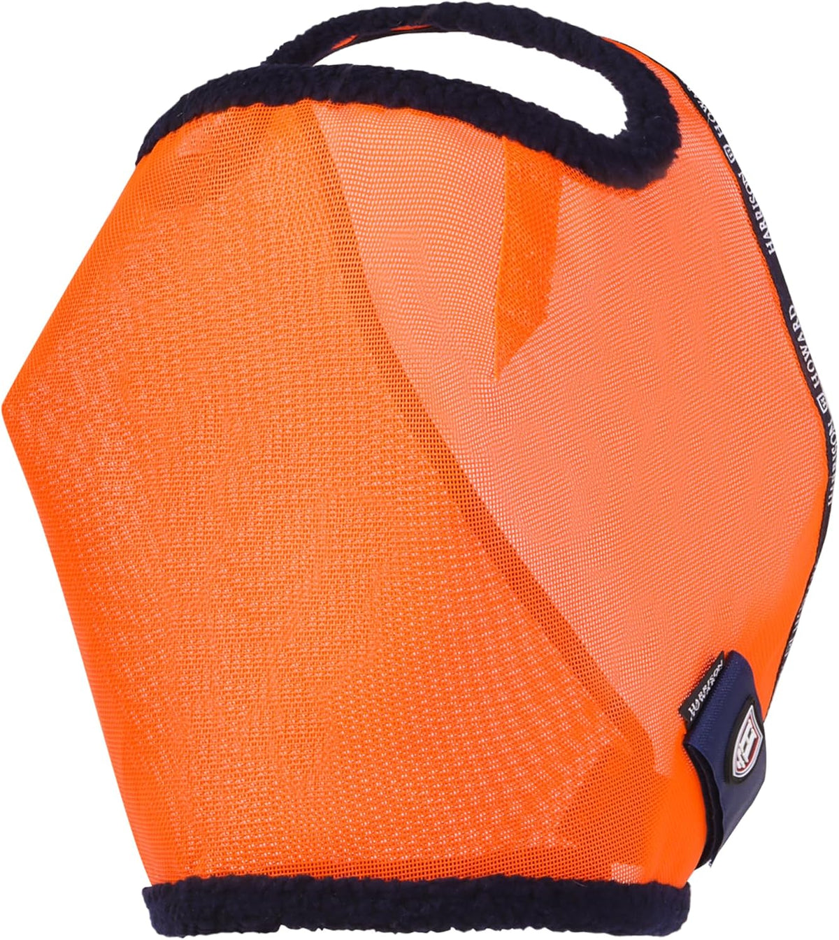 All Round Mesh Horse Fly Mask UV Protective with Fleece Padded Edging Vibrant Orange L