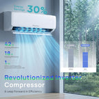 12000BTU Mini Split AC/Heating System, 19SEER2 115V Energy Efficient Mini Split Air Conditioner with Heat Pump, Cools