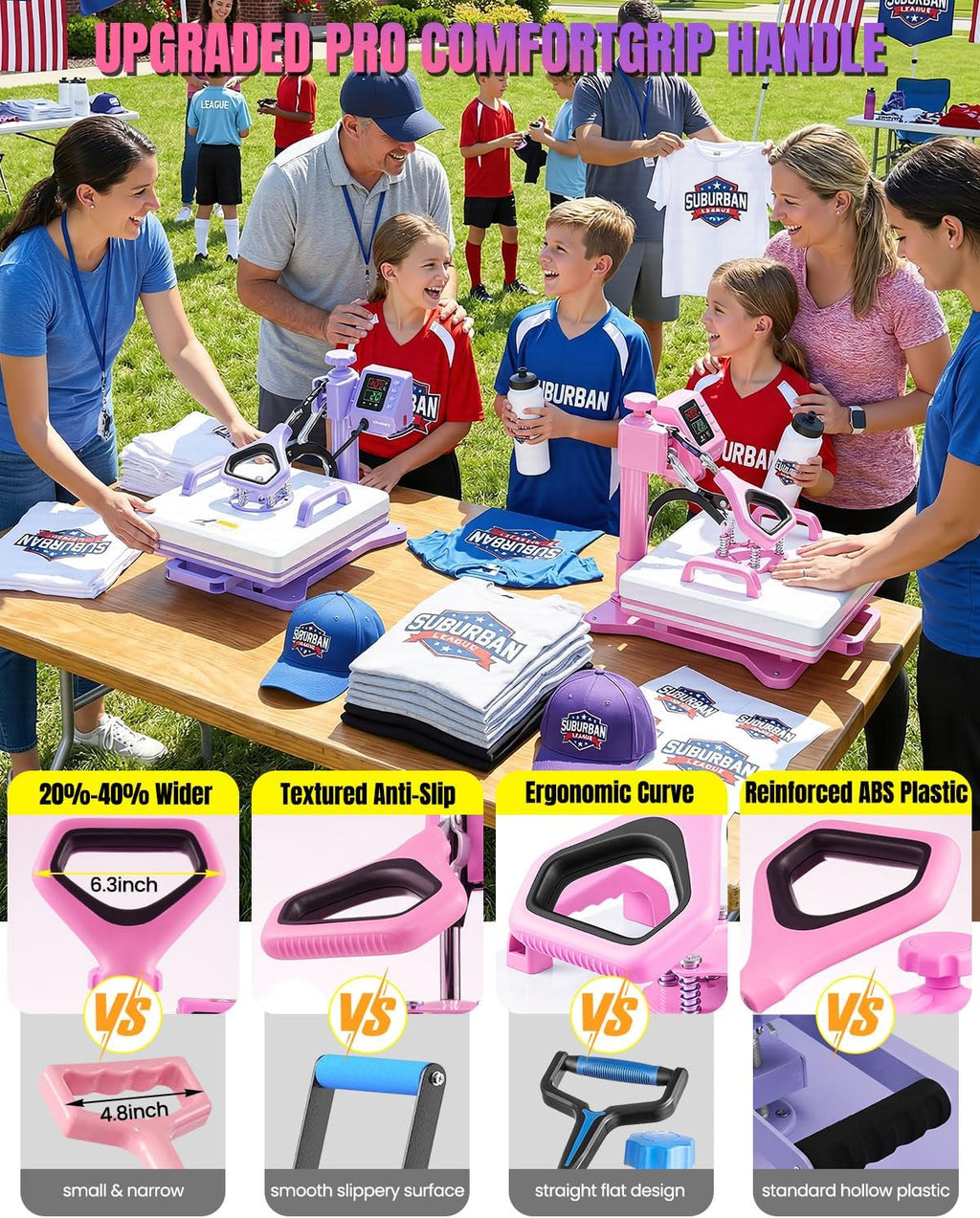 15x15 Slide-Out Heat Press 8-in-1 Combo w/ 30oz Tumbler, Hat, Plate Presses | Dual-Tube Fast Heating & 4-Zone PID
