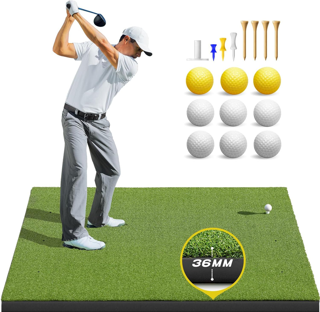 Golf Mat 36mm: 5x4ft/6x4ft Golf Hitting Mat Practice Outdoor Indoor