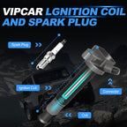 VIPCAR UF413 Ignition Coil & Iridium Spark Plug Kit for Chevy Silverado