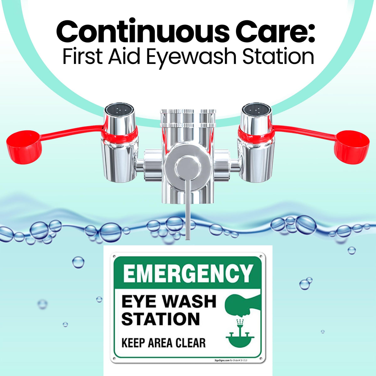 Eye Wash Kit, Faucet Mounted Emergency Eye Wash Station - 1 Pack