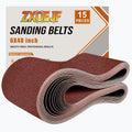 6 x 48 Inch Sanding Belts, 15 Pcs Assorted Grits(40/80/120/180/240)
