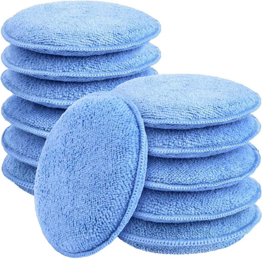 Car Wax Applicator Pad, Microfiber Applicator Pad for Buffing & Detail Polishing, 12PK Round Foam Pads for Car