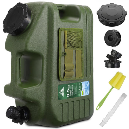 3.5 Gallon Water Jug, Camping Water Container, BPA Free Portable Water Dispenser with Spigot, Leak-Proof Large