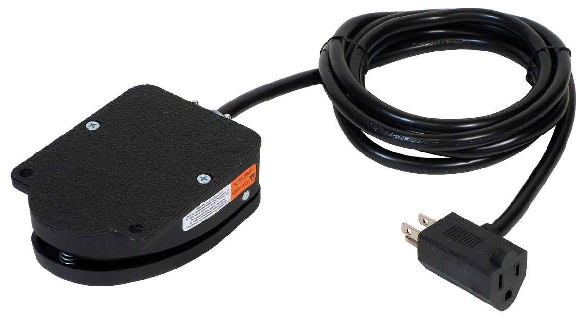 F500-1501 Foot Switch, Die-Cast, Electrical, Momentary Action, Single Pedal, 8-ft Cable with Piggyback Plug, Enhanced