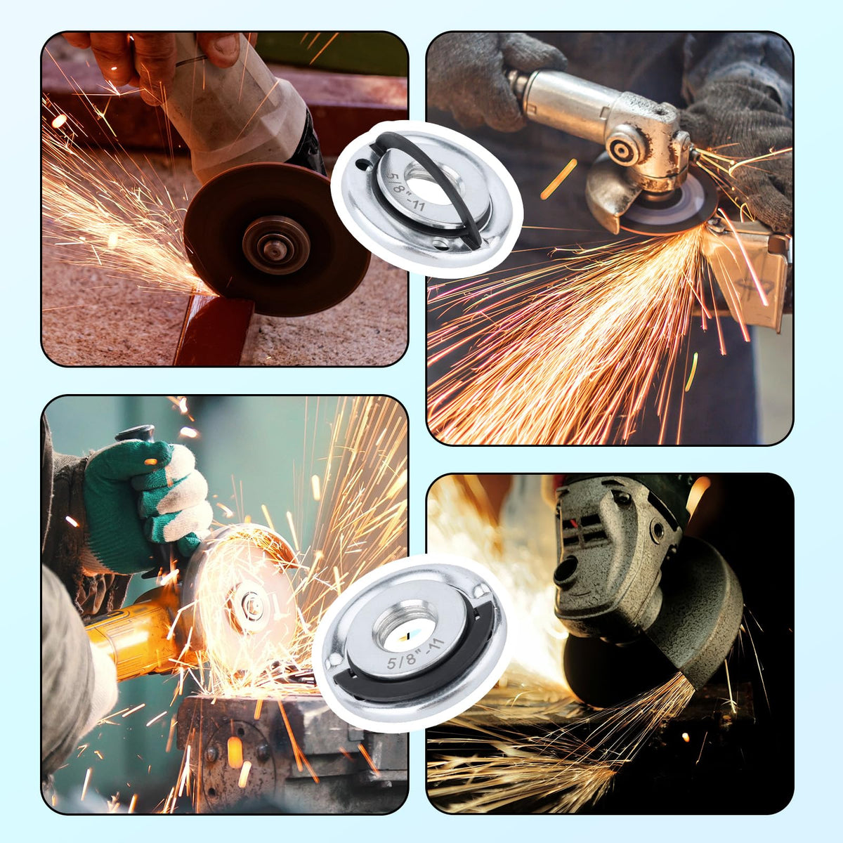 2pcs 5/8"-11 Thread Angle Grinder Flange Nuts, Metal Quick Lock Angle Grinder Nut for Fixing Cutting Discs