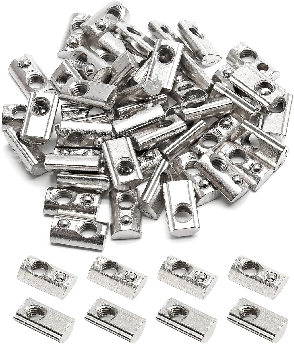 2020 Series M5 Half Round Roll in Spring T Nuts, 50 Pcs