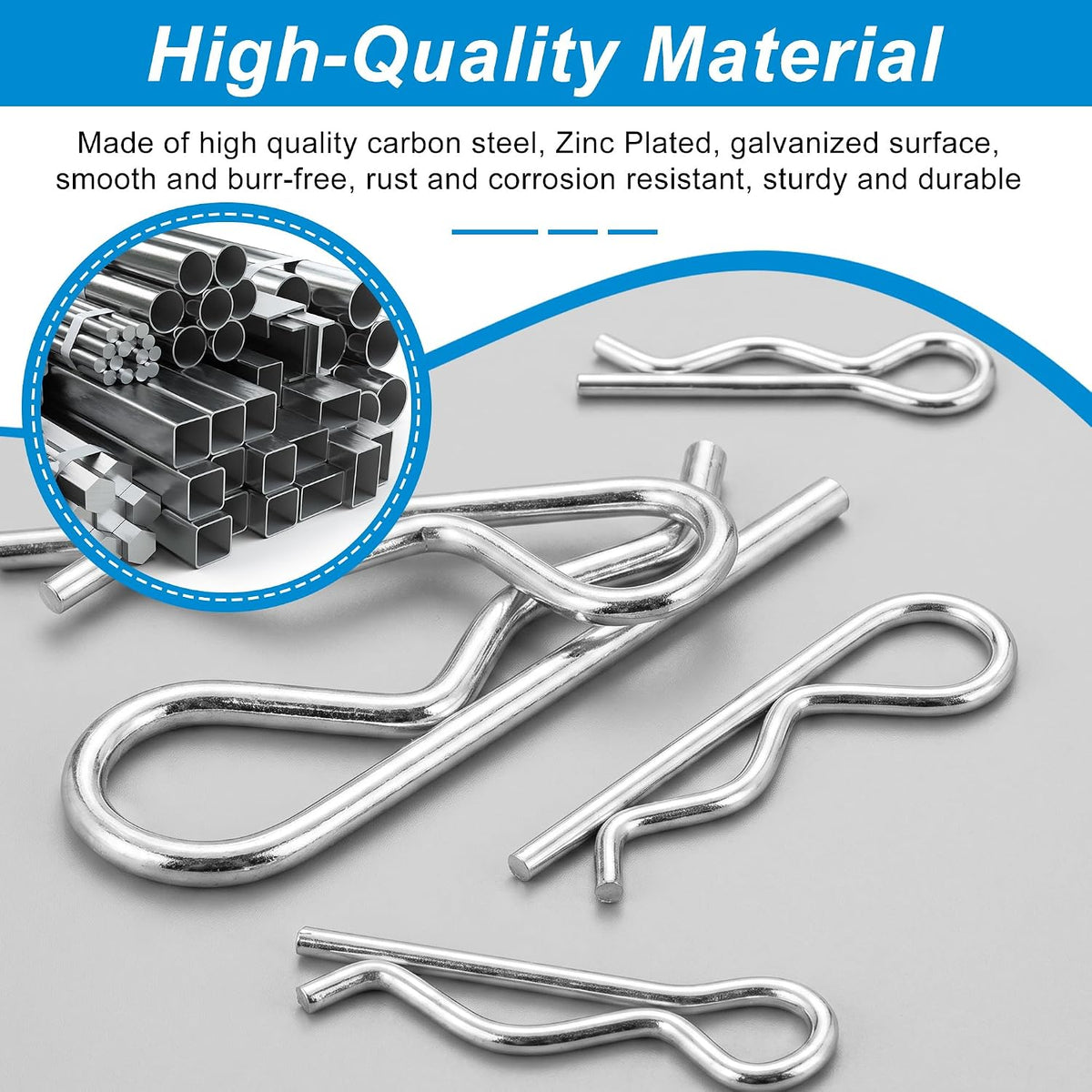 QKP 110Pcs Hardware Pins Assortment Kit, Zinc Plated