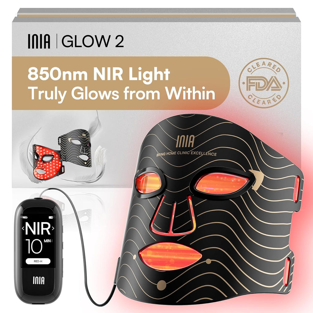 Red Light Therapy Mask for Face, 850nm NIR, Red/Blue LED Light 4 Modes