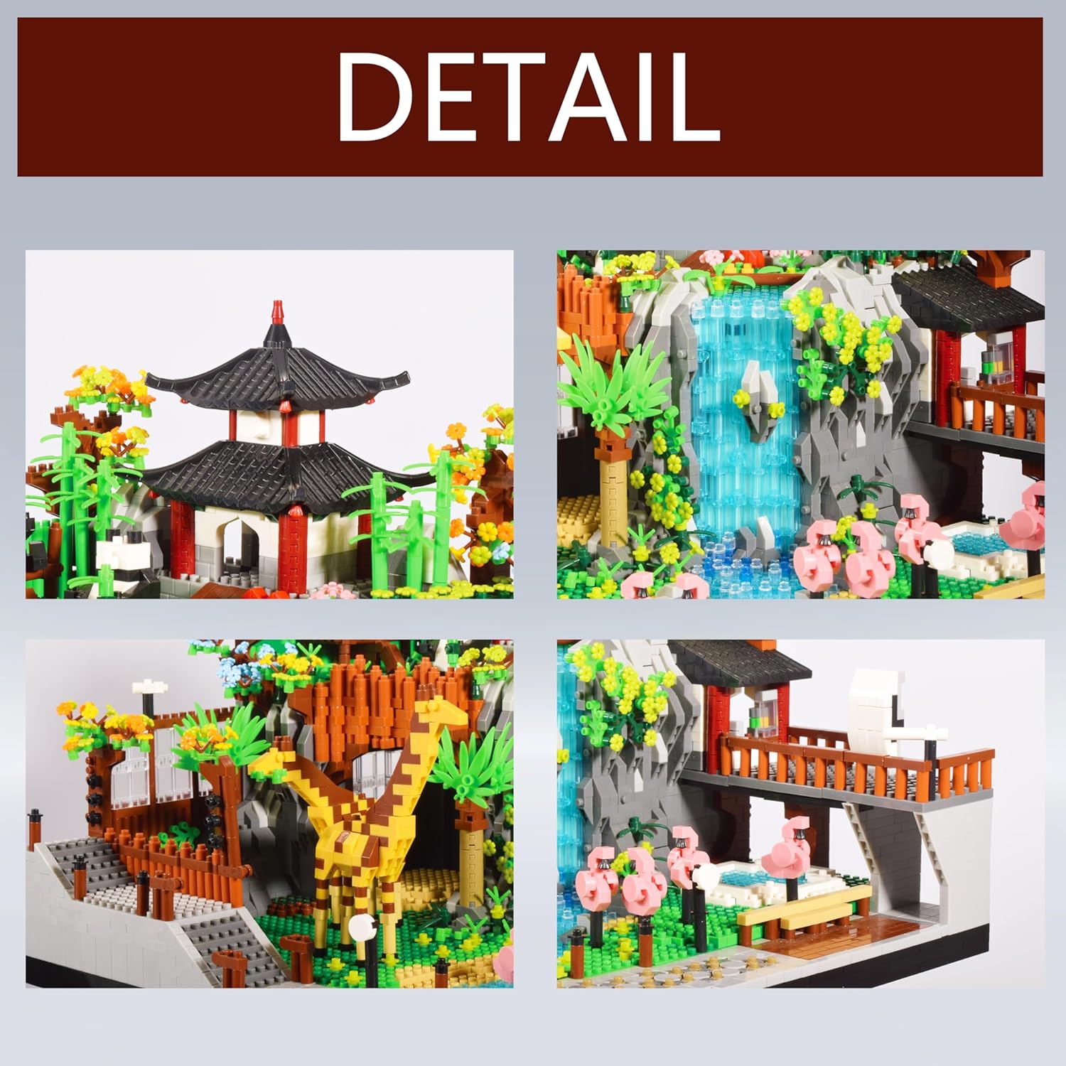 Zoo Micro Mini Bricks Desert Building Blocks,Creative Ideals Zoological Park Architecture Toy Present Model for