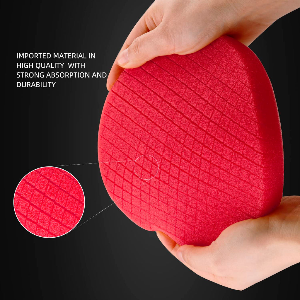 Red T10 Ultra-Fine Finishing Polishing Pad, SPTA 3Pcs 6.5 Inch Face for 6 Inch 150mm Backing Plate Compound Buffing