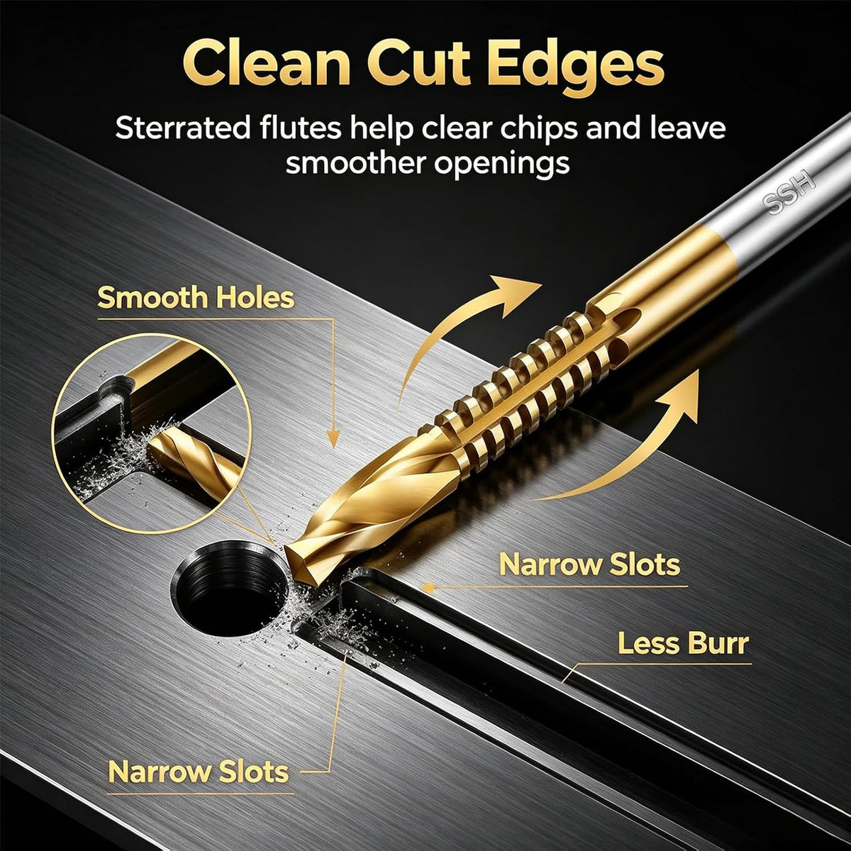 6pcs High-Speed Steel Metalworking Set, M35 Cobalt Twist Drill Bit Set