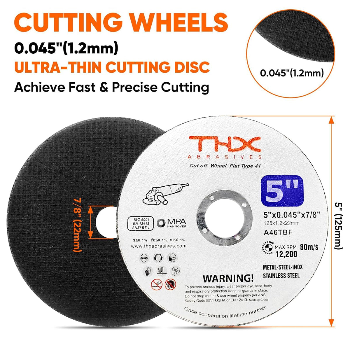 THX 5 Inch Cut Off Wheel,Long-Lasting Thin Cutting Wheel,28Pack