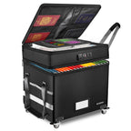 File Box with Lock, Fireproof Document Box with Wheels