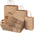 120pcs Brown Paper Bags with Handles, Assorted Sizes Gift Bags