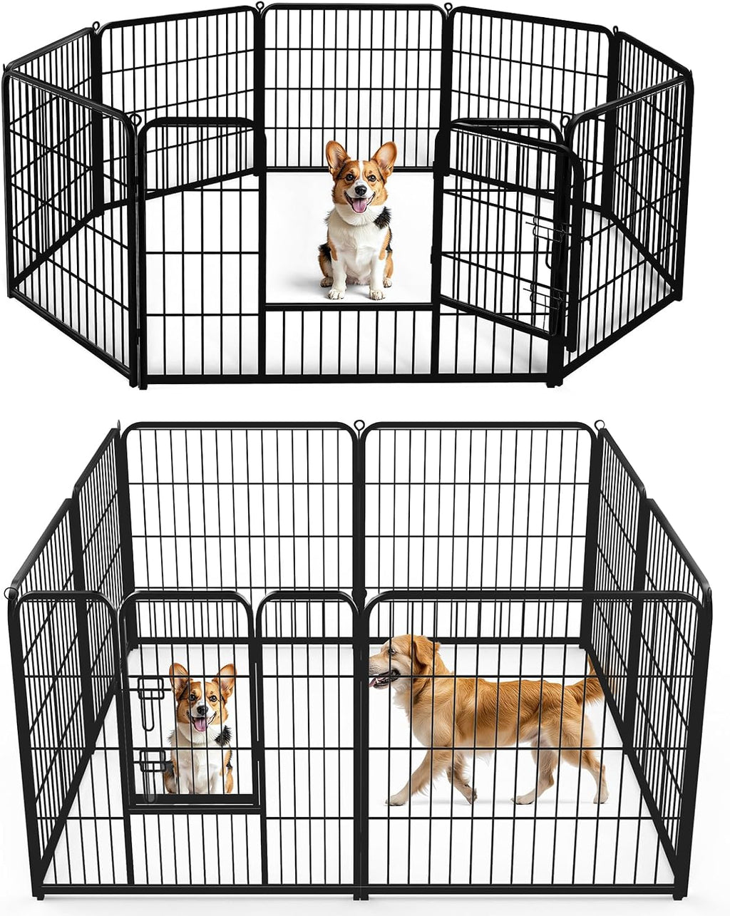 Dog Playpen 32 Inch 8 Panels Indoor Outdoor Metal Pet Fence