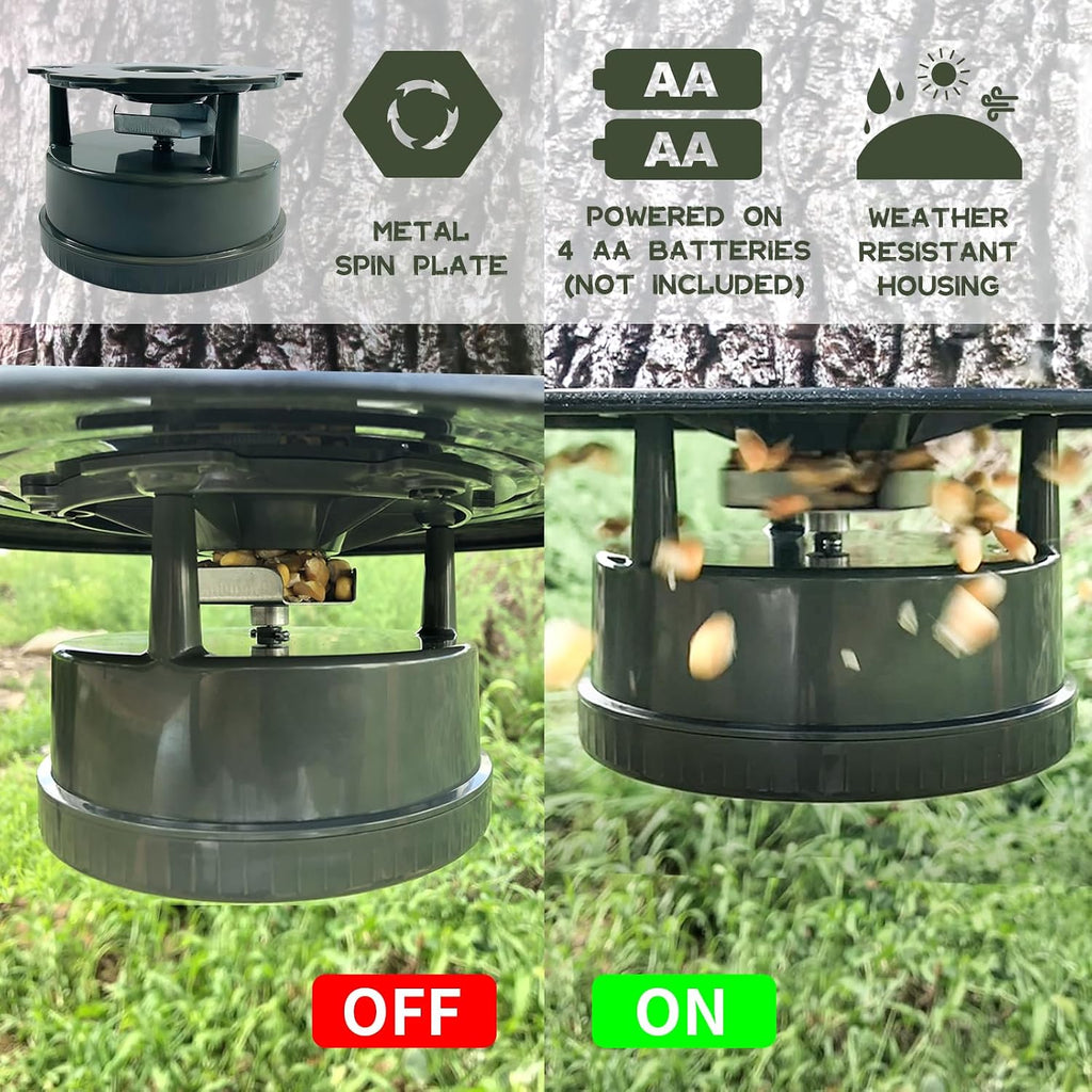 Deer Feeder Kit with Digital Timer and Metal Spinner for Hunting