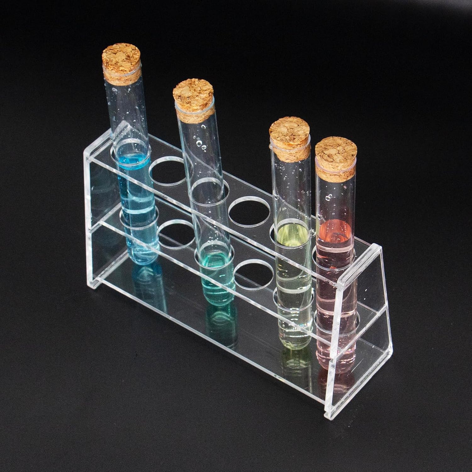 Acrylic Test Tube Holder Rack for 50ml Centrifuge Tubes Clear，Holds 21-26mm Tubes (50ml, 6 Wells)