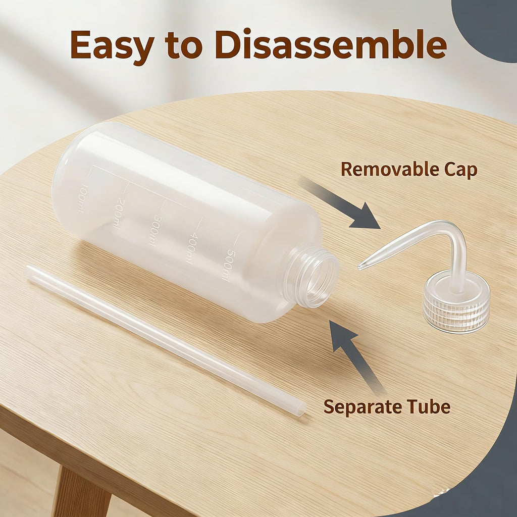 2 Pack 17oz Empty Clear Squeeze Wash Bottles with Narrow Mounth