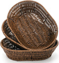 3 Pack Wicker Bread Basket, 11 Inch Food Serving Tray