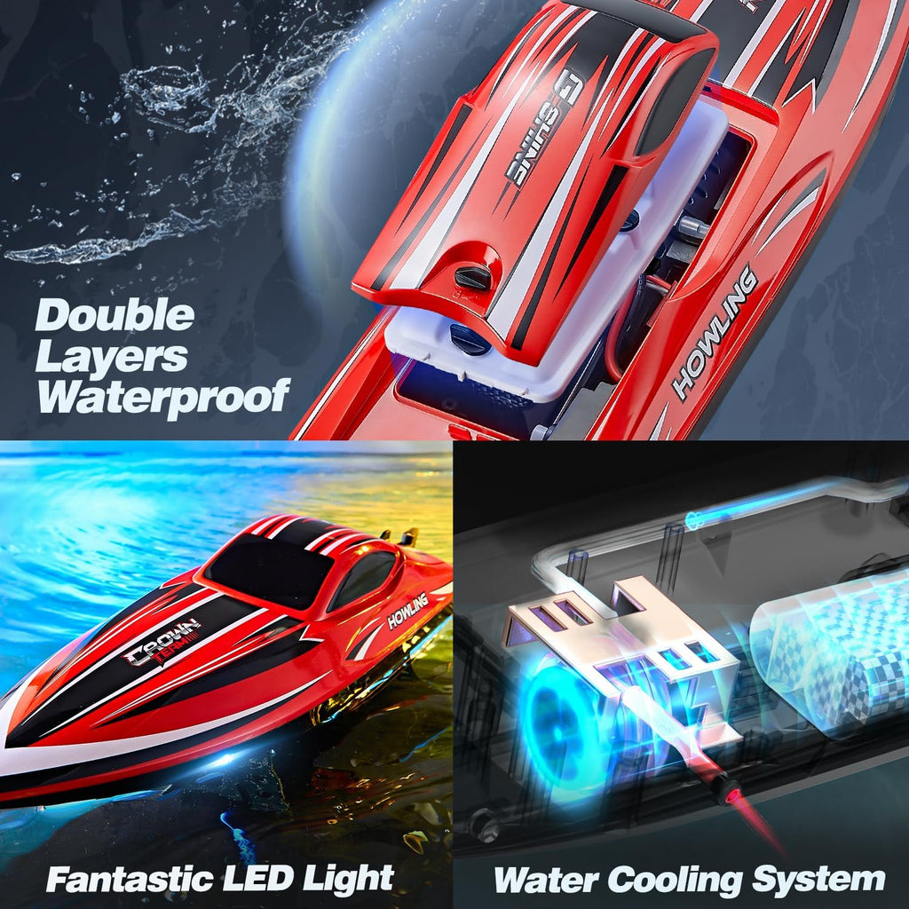 HJ818PRO 16 Inch 55 KPH Brushless RC Boat for Adults | 55 KPH Speed & Brushless Motor; Waterproof Hull; Large RC
