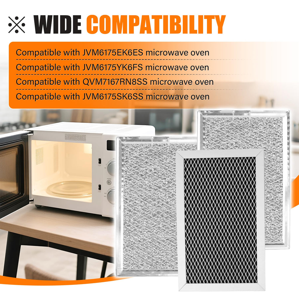 3Pcs Microwave Filter Set Compatible with Microwave JVM6175EK6ES