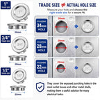 Yaocom 30 Pcs Knockout Seal 1''/ 3/4''/ 1/2'' Electrical Box Knockout Plugs