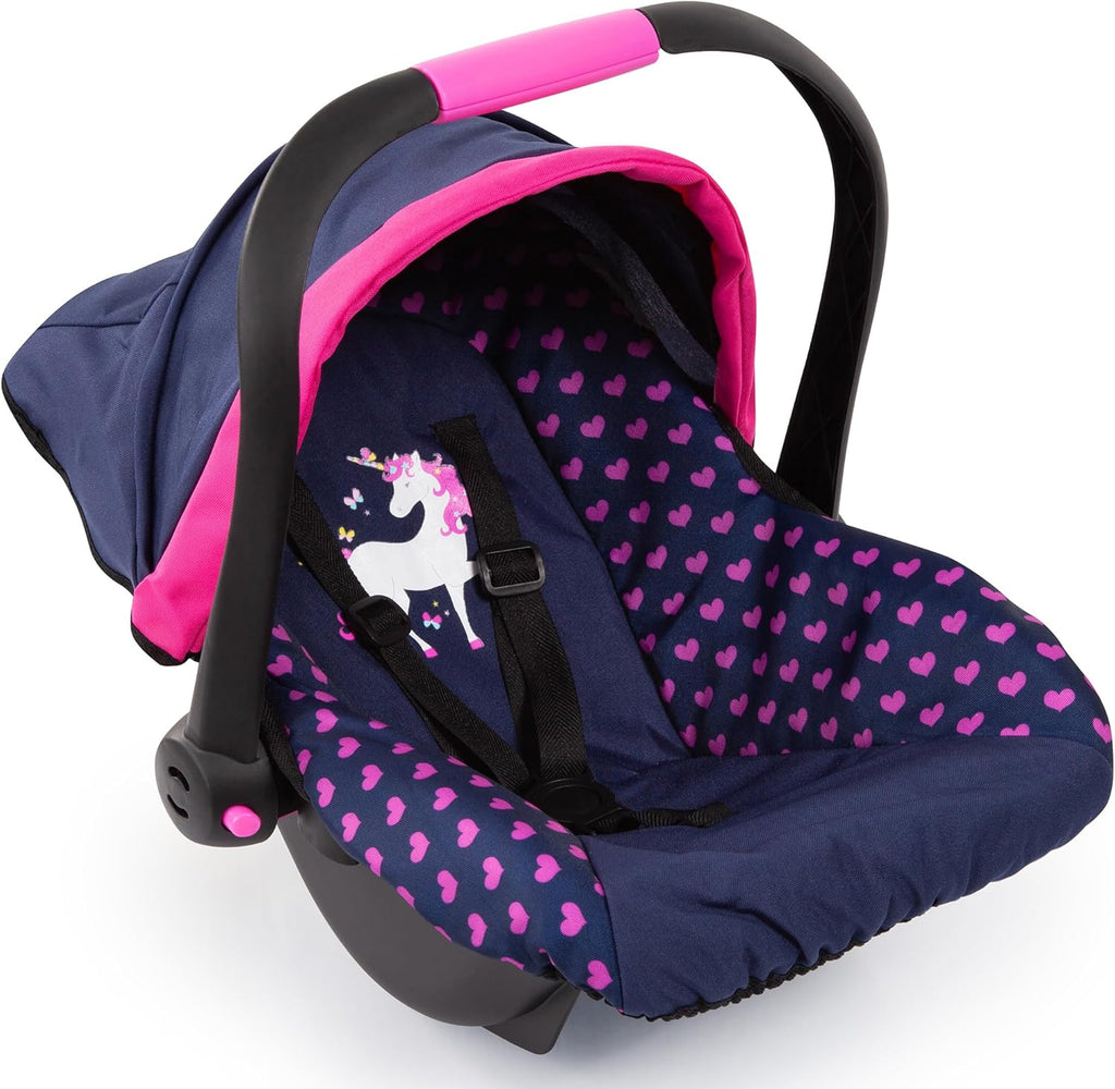 Baby Doll Car Seat with Canopy – Doll Carseat for 18 Inch Dolls with Seat Belt & Handle
