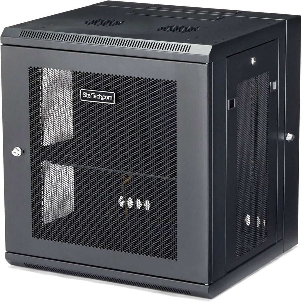 StarTech 12U Wall-Mount Cabinet, 19in, 4-Post, 16in Deep, 198lb (RK12WALHM)