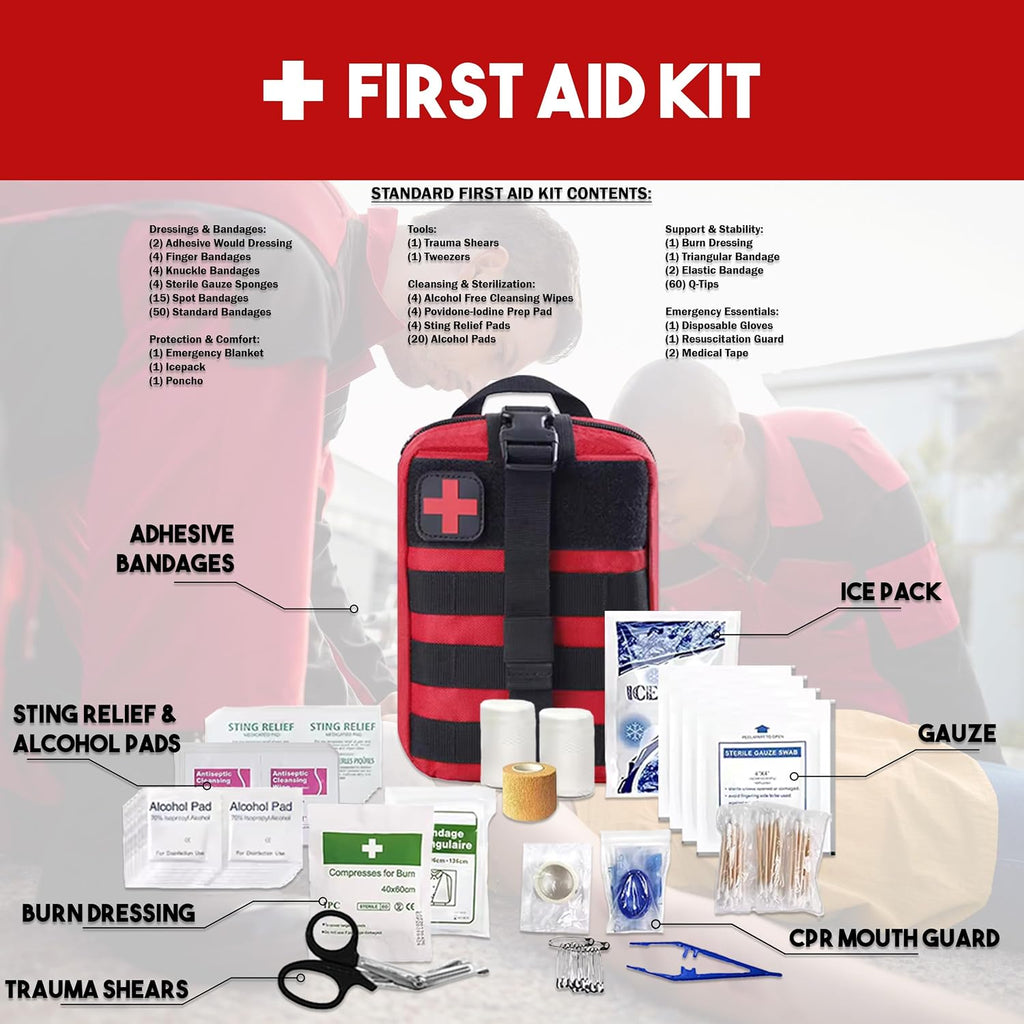 Denver: 3 Person 72 Hour Survival Backpack Kit - 210 Piece Bugout Bag - Upgraded Bug Out Kit w/Complete Tactical Home