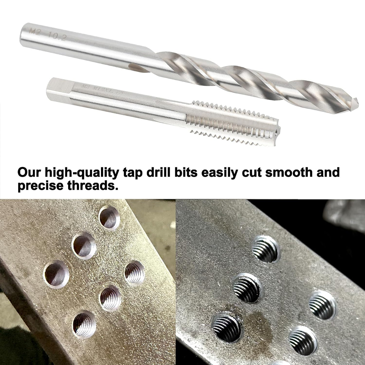 10-24 UNC Tap and #25 Drill Bit Set, M2 HSS Drill and Tap Set