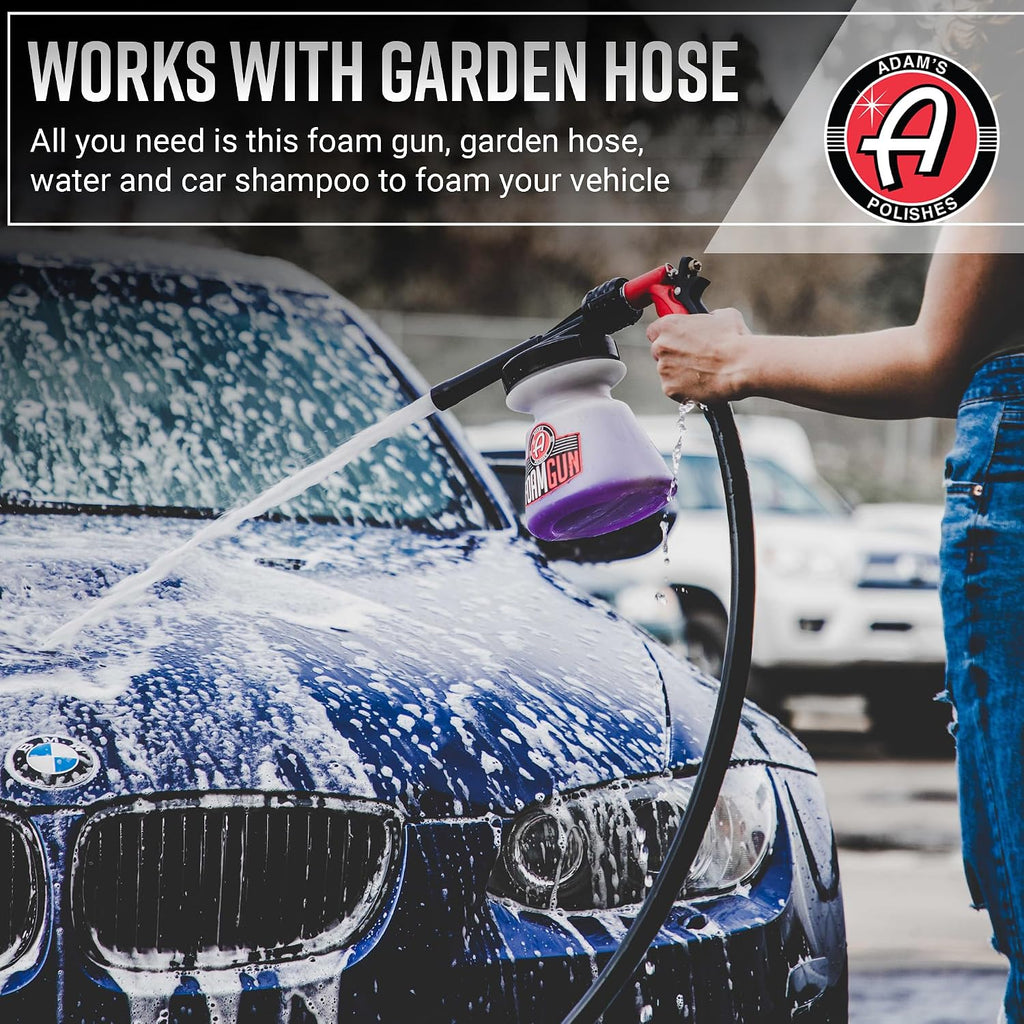 Adam's Foam Gun Car Wash Foam Sprayer - Connects to Garden Hose for Car Washing, No Pressure Washer Required, Use