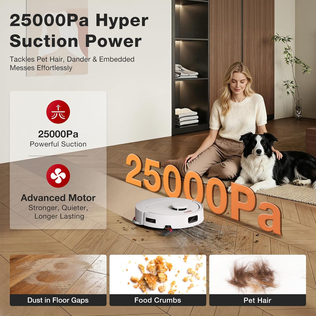 by ECOVACS M12 PRO Gen2 Robot Vacuum and Mop, 25000Pa Suction | ZeroTangle 3.0, LDS Laser Navigation, Auto Mop Pads