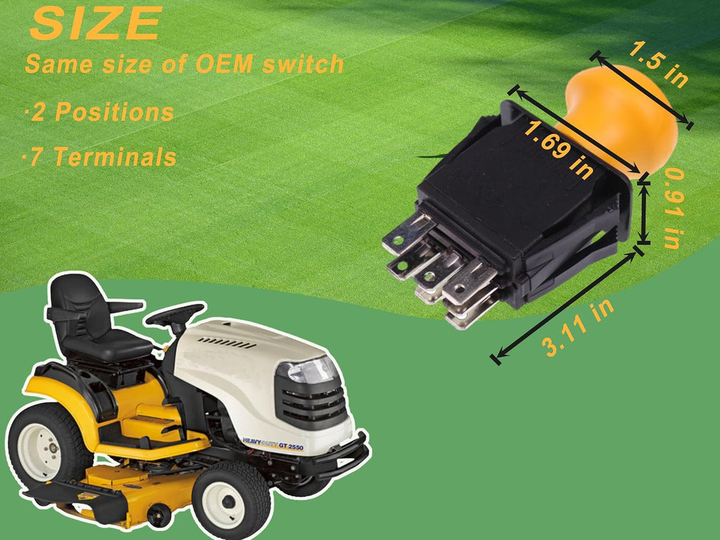 PTO Switch 7 Terminals 725-3233 Compatible with Cub Cadet MTD RTZ XT2 ZT1 ZTR Zero Blade Clutch Fits 1515, 1517