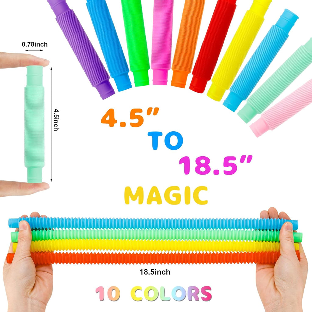 Pop Tubes, 30PCS Fidget Sensory Toys, Party Favors,Birthday Gifts,Goodie Bag Stuffers, Classroom School