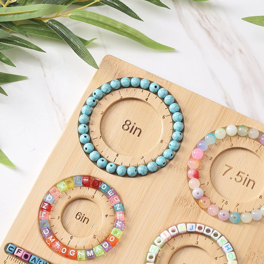 Bead Board for Jewelry Making, Bamboo Beading Board for Jewelry Bracelet Making, DIY Bracelet Bead Board