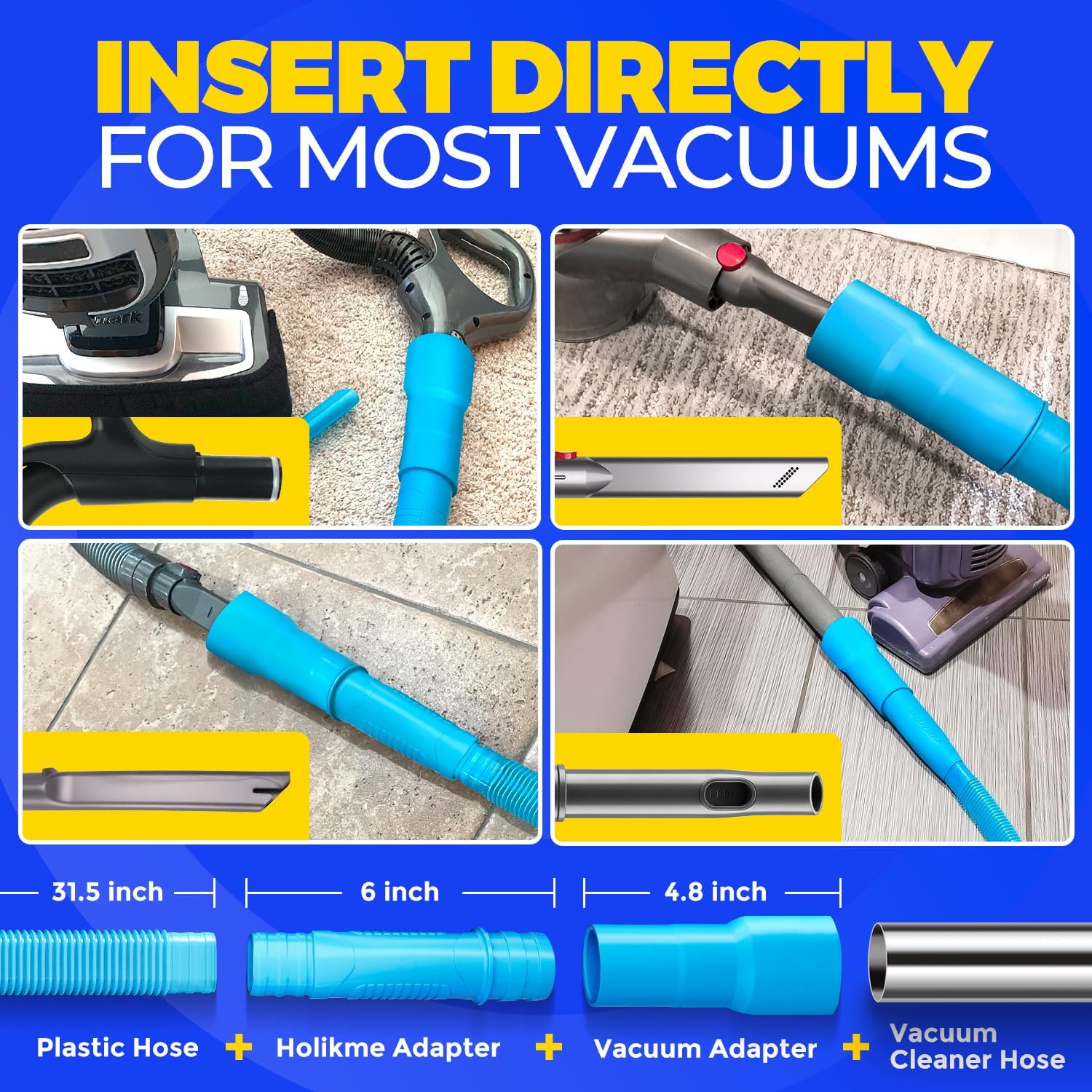 2 Pieces Dryer Vent Cleaner Kit, Dryer Lint Vacuum Attachment and Flexible Dryer Lint Brush, Dryer Vent Vacuum Hose
