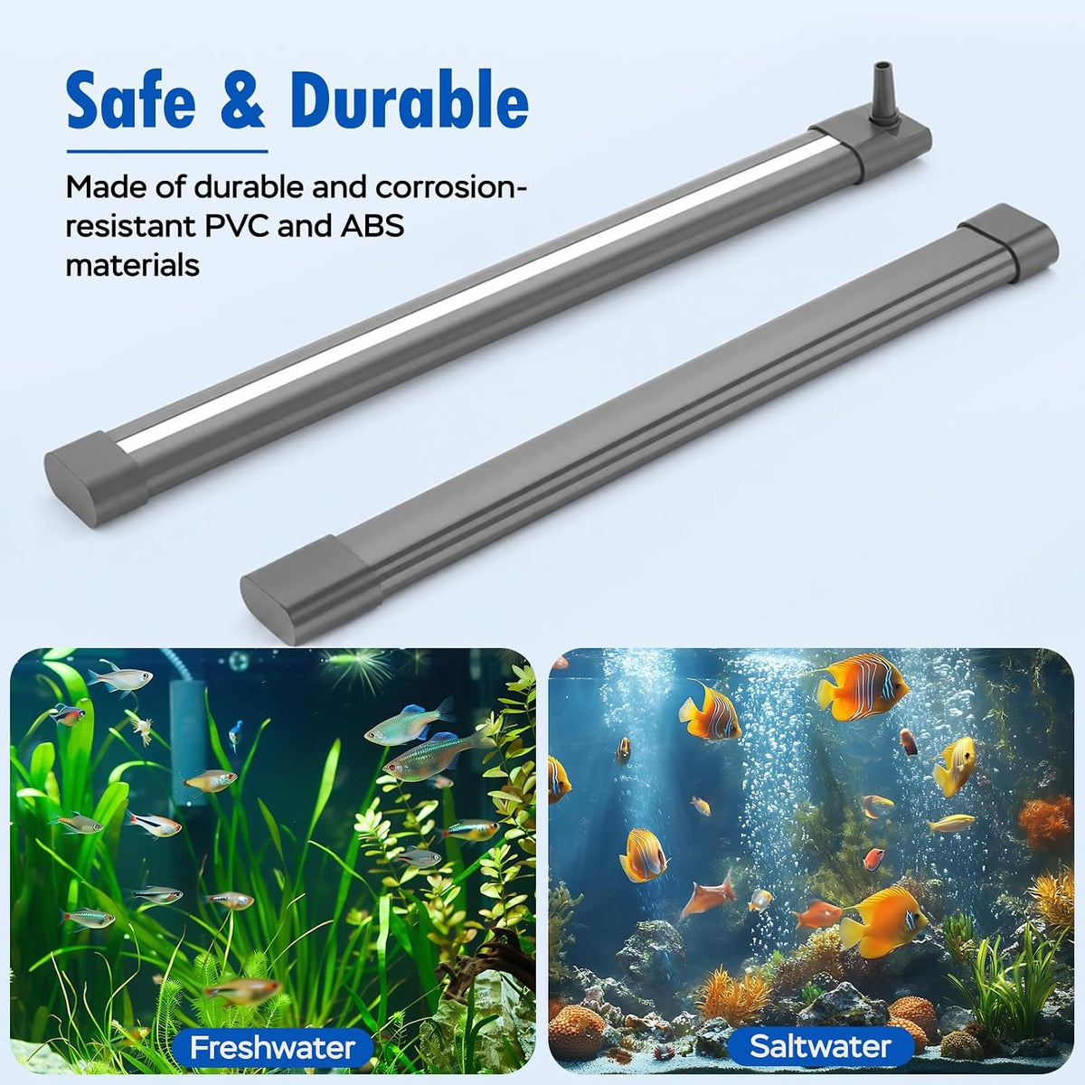 Aquarium Air Bubble Strip, Fine Bubble Wall Air Stone Bar for Fish Tank, High Dissolved Oxygen Diffuser, Aeration